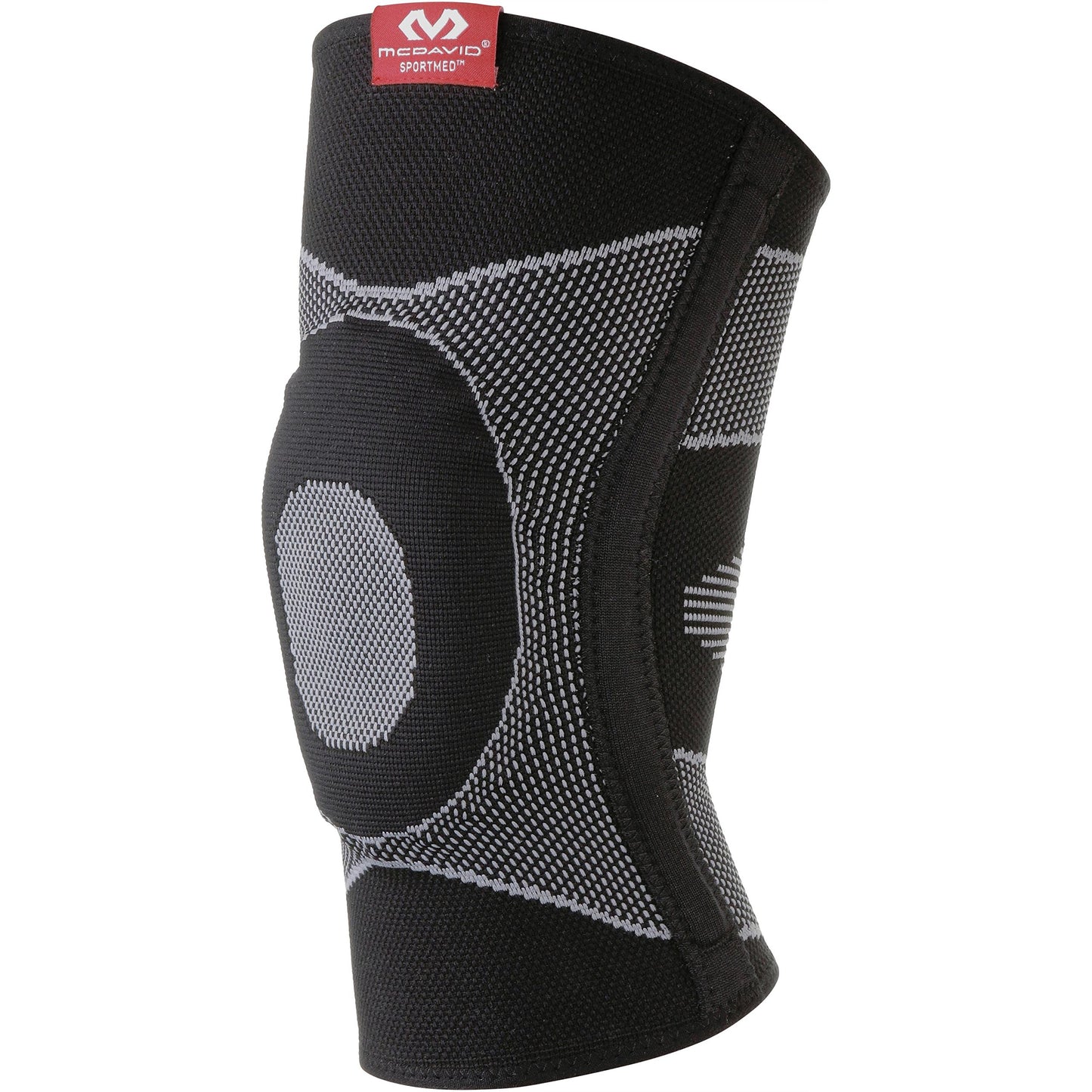 McDavid Elastic Compression Knee Sleeve with Gel Pad. 4-Way Elastic Brace with Strays. For Stability, Recovery, Injury, Walking, Running Pain. Left and Right Leg. Patella Support.