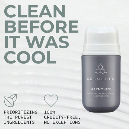 COSMEDIX Harmonize Microbiome Boosting Moisturizer - Ultra-Light Prebiotic Facial Skin Care Products for Softer, Smoother & Vibrant-Looking Skin - Face Lotion for All Skin Types