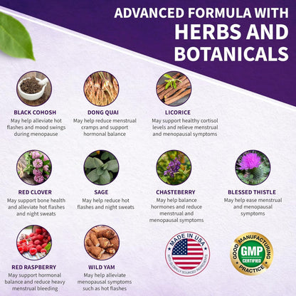 Women’s Support Supplement- Natural Hormone Regulation- Menopause Support Supplement- Estrogen Rich Supplement- Active Ingredients Pills to Help Balance Hormones Non-GMO