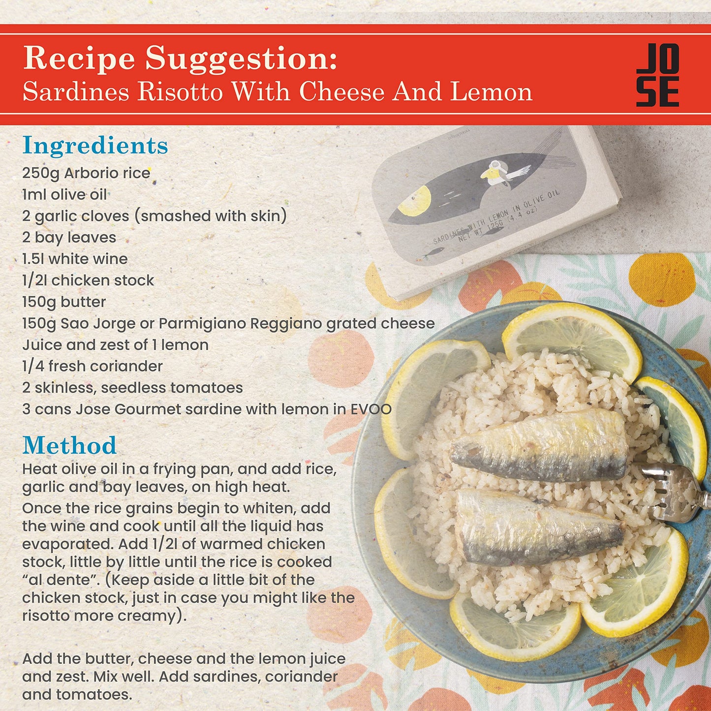 Canned Sardines with Lemon and Olive Oil by Jose Gourmet, Wild Caught Portuguese Sardines, Canned Fish in Olive Oil, Omega 3, Fair Trade, 125g Can, Pack of 3