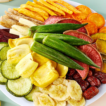 Freeze Dried Fruit and Vegetable Crisps | 250G 8.8 Oz Dried Vegetable Slices | Dried Fruit Slices| Fruit and Vegetable Crisps | 12 Different Fruit and Vegetable Crisps | Resealable Bag Premium Freeze-Dried Fruits
