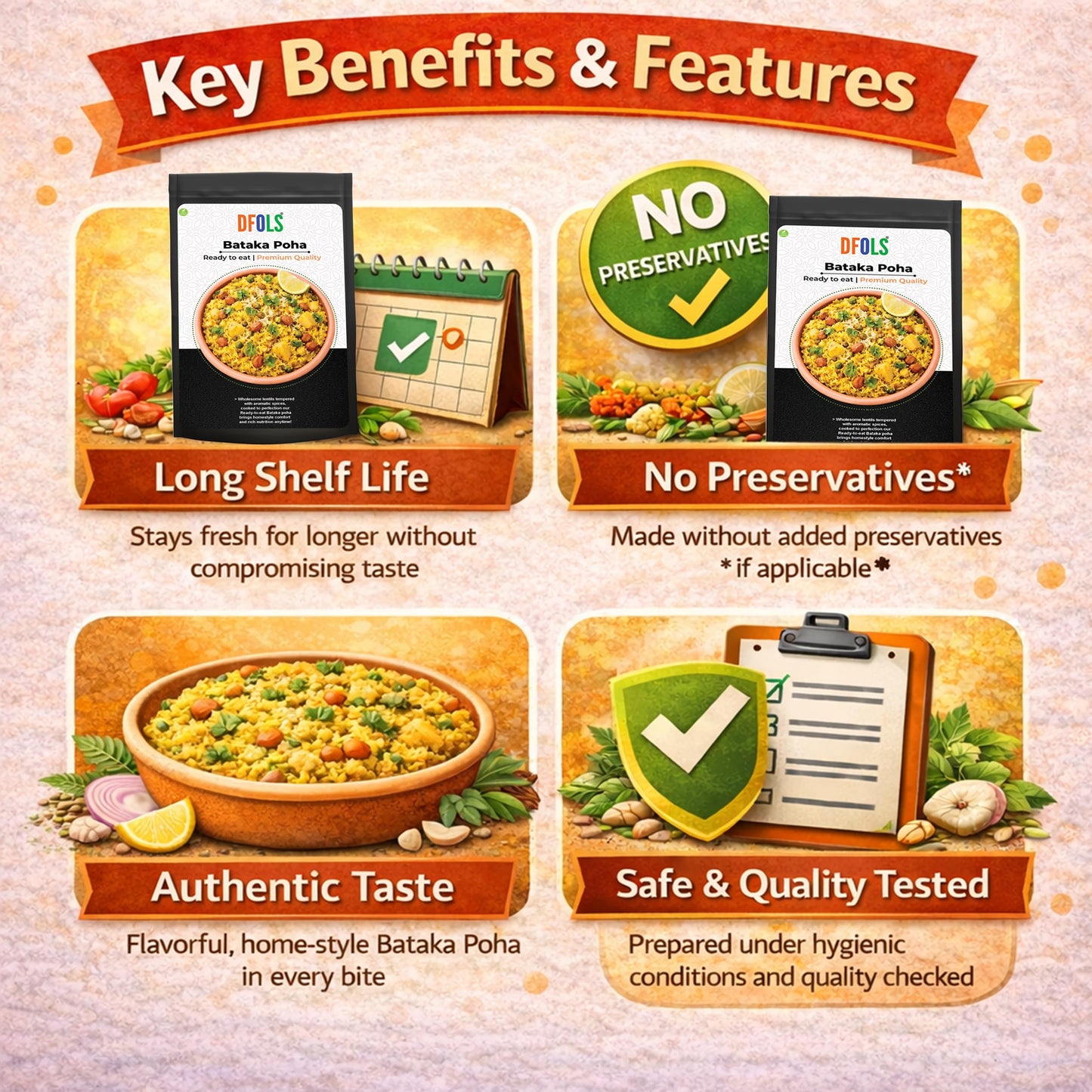 Bataka Poha Ready to Eat Flattened Rice Meal 0.33lb 5.29oz 150g バタカポハ