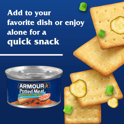 Armour Star Potted Meat, Ready to Eat Canned Meat, 10g Protein Per Serving, 3 oz. (Bulk Pack of 48)