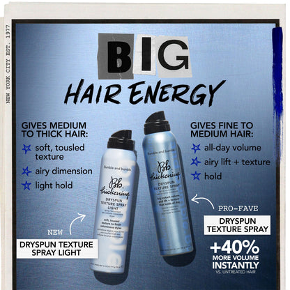 Bumble and bumble. Thickening Dryspun Texture Spray Light | Dry Texture Spray | Adds Airy Dimension and Light Hold | For Medium to Thick Straight to Curly Hair Types