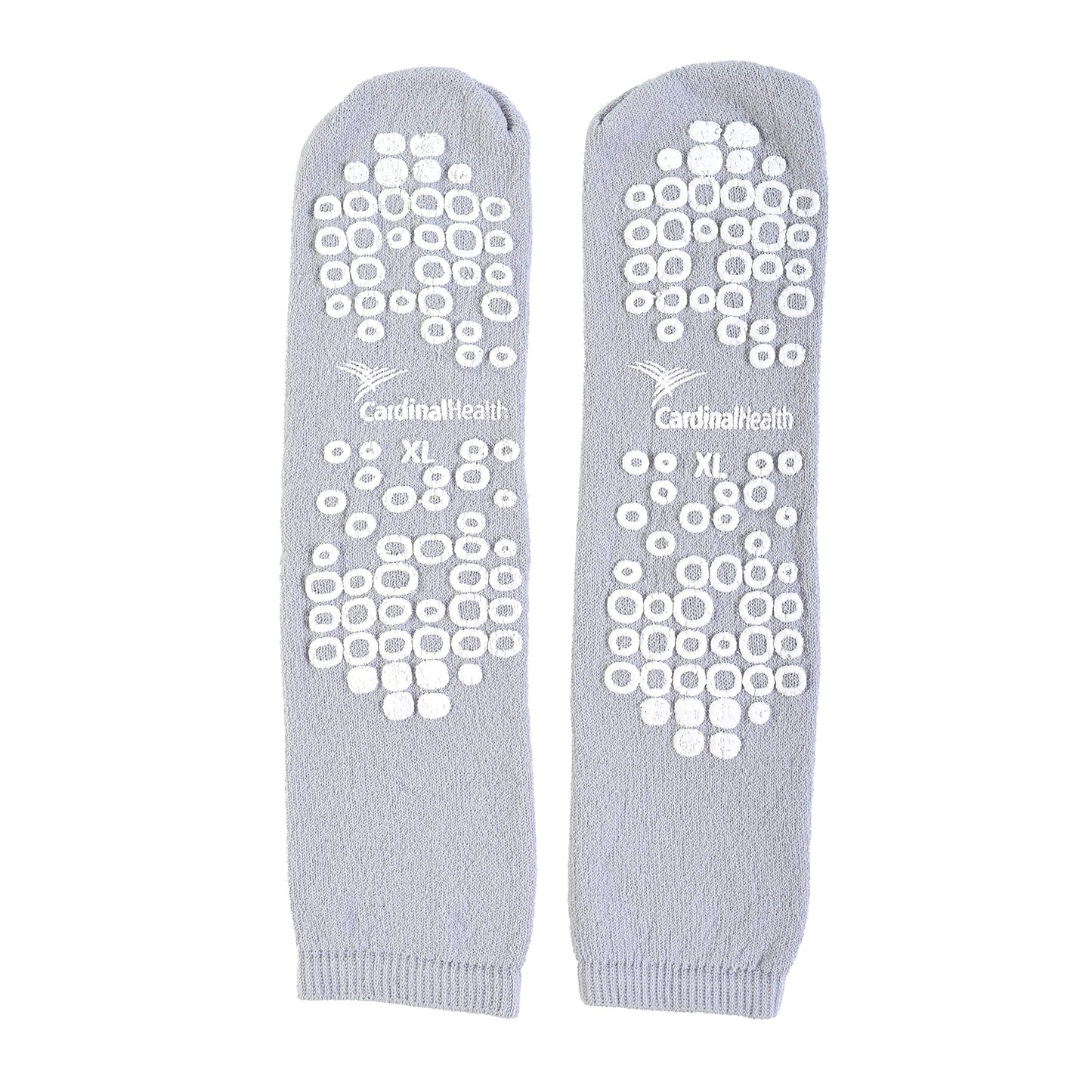 Cardinal Health™ Terry in Double Tread Patient Safety Slippers, Gray, X-Large, Case of 48 Pairs