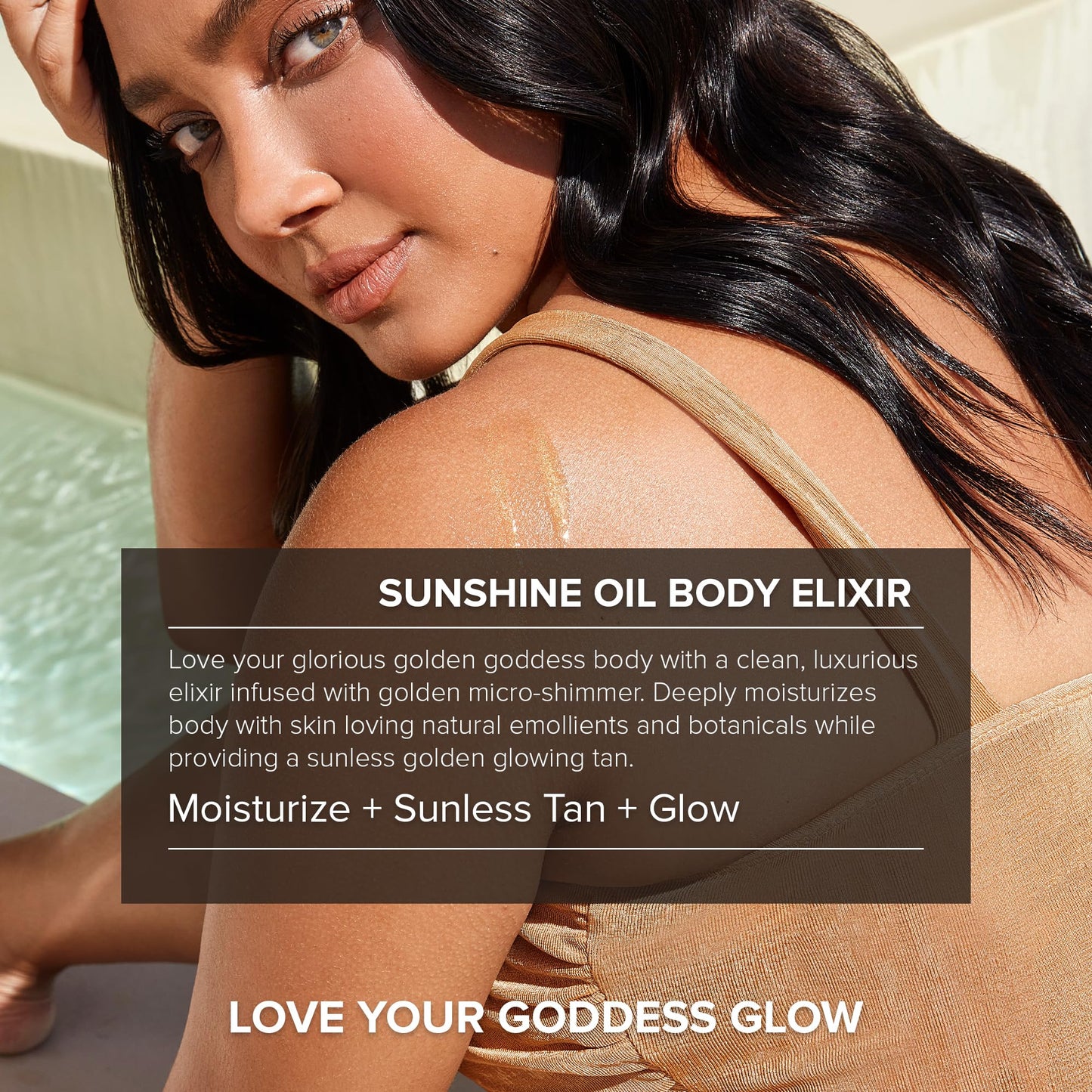 Nudestix Sunshine Oil Body Elixir – Hydrating with Gradual Tan & Golden Shimmer | Clean, DHA-Free | Coconut, Argan, Avocado & Squalane | Vegan