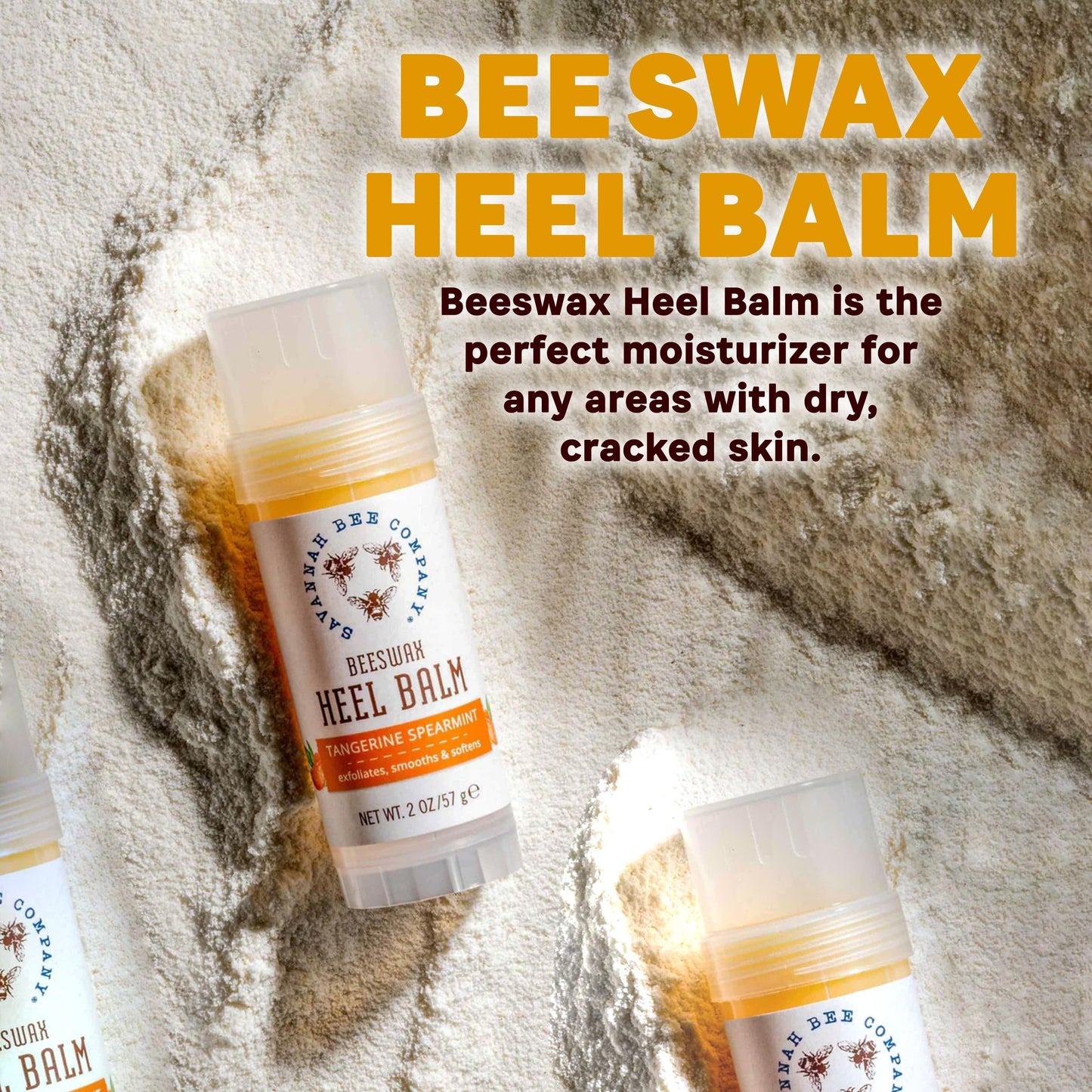 Savannah Bee Company Beeswax Heel Balm - Foot Balm for Cracked Heels with Tangerine Fragrance