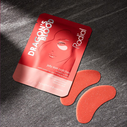 Rodial Dragon’s Blood Jelly Eye Patches (4 Sachets), Hydrating Under-Eye Patches for Firmness & Elasticity, with Hyaluronic Acid & Dragon’s Blood, Makeup Prep