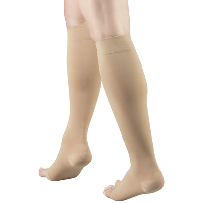 NuVein Surgical Stockings, 18 mmHg Recovery Support for Embolism Risk, Medical Unisex Fit, Knee High, Open Toe, Beige, X-Large