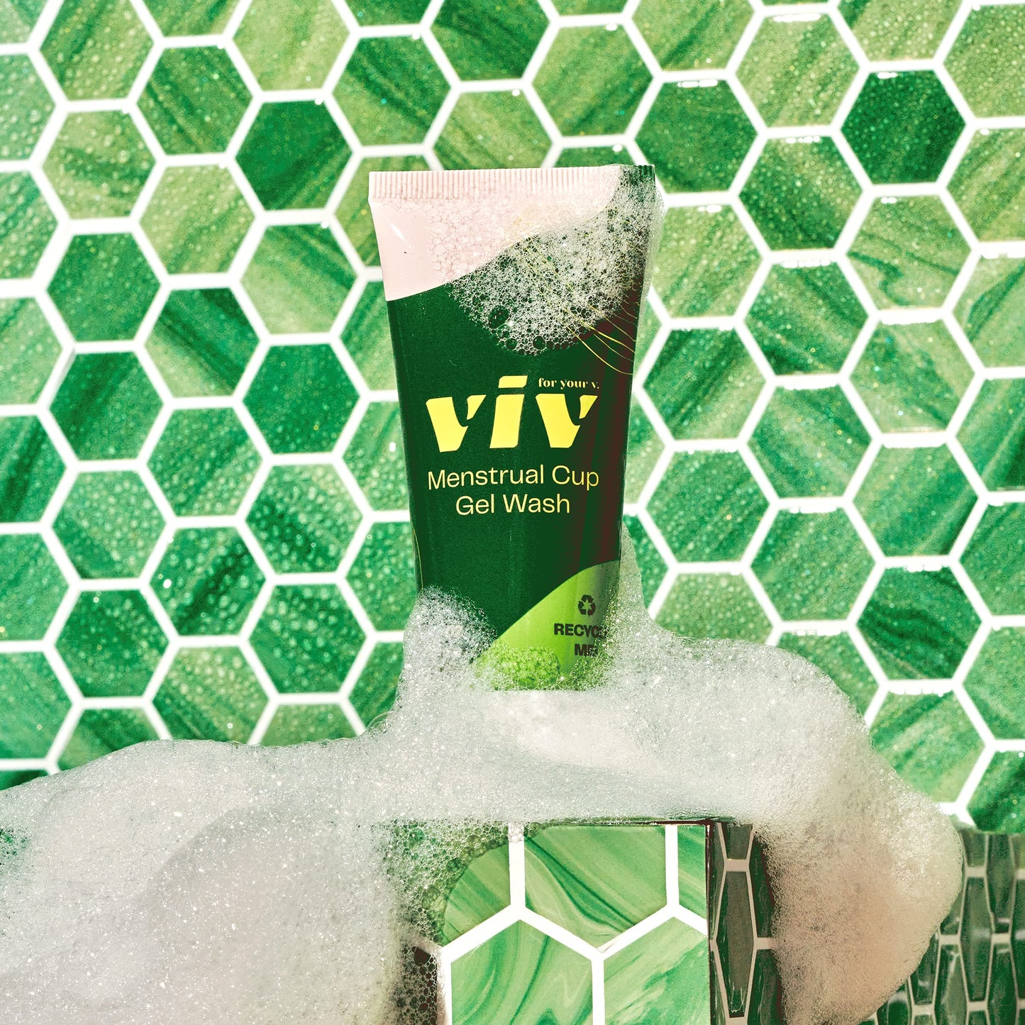 Viv for your V Premium Menstrual Cup & Disc Gel Wash, Gentle, Safe, Cleanser to Wash Reusable Silicone Period Cups & Discs, Free of Toxins, Parabens, and Fragrances, 2 fl. oz.