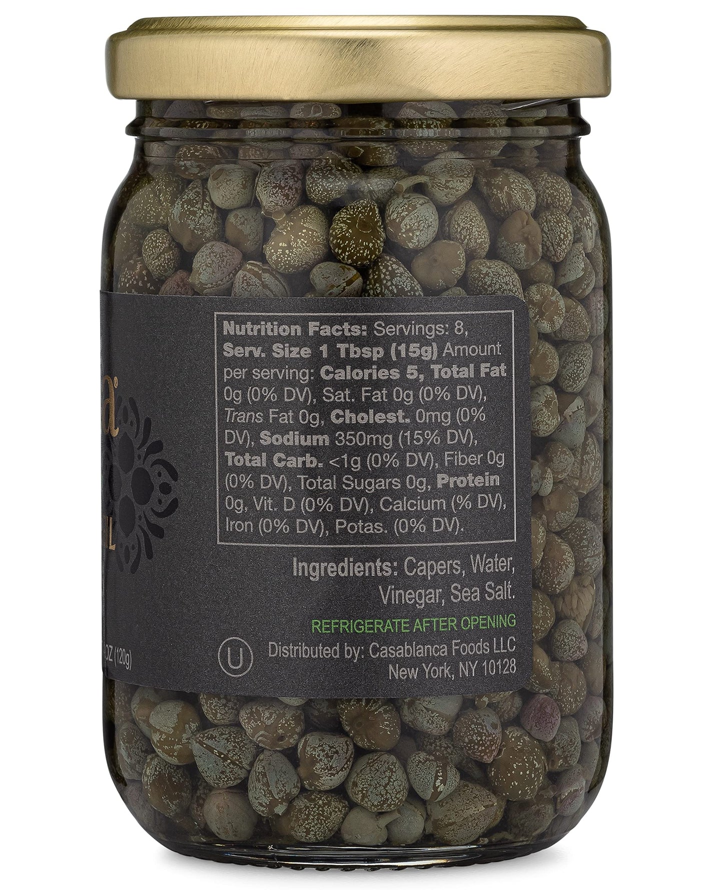 Mina Capers Non Pareil 7 oz, Perfect Mediterranean Seasoning or Garnish, Moroccan Capers Jar, Made with only Caper, Water, Vinegar and Sea Salt, Non GMO, Keto, Vegan, Gluten Free