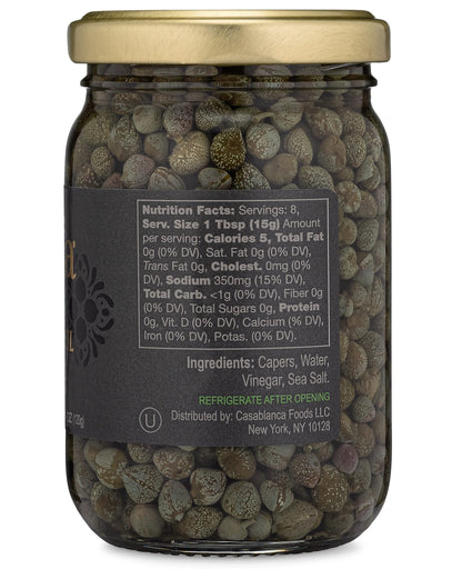 Mina Capers Non Pareil 7 oz, Perfect Mediterranean Seasoning or Garnish, Moroccan Capers Jar, Made with only Caper, Water, Vinegar and Sea Salt, Non GMO, Keto, Vegan, Gluten Free