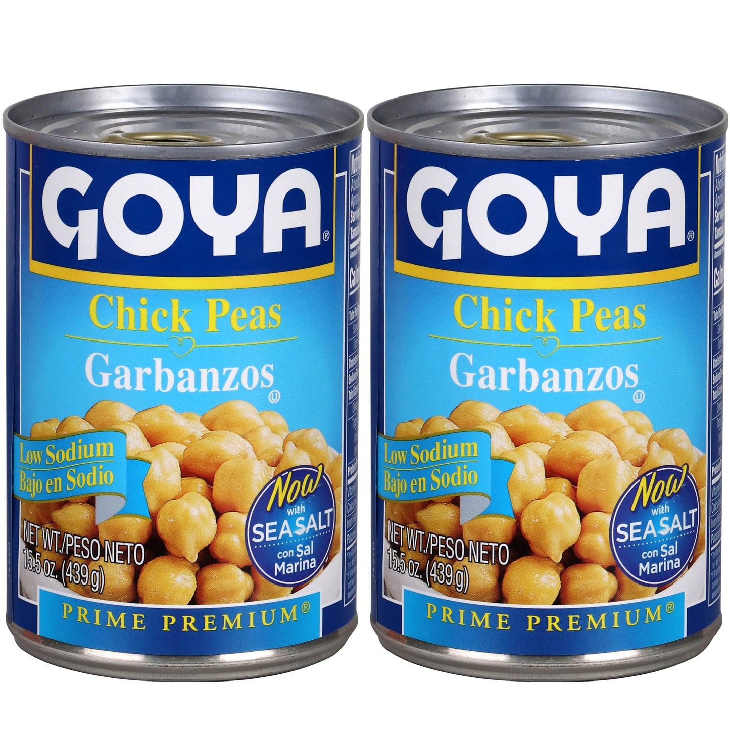 Goya Foods Low Sodium Chick Peas, 15.5 Ounce (Pack of 2)