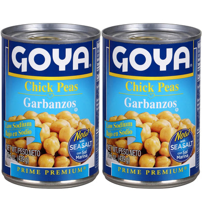 Goya Foods Low Sodium Chick Peas, 15.5 Ounce (Pack of 2)
