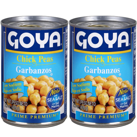 Goya Foods Low Sodium Chick Peas, 15.5 Ounce (Pack of 2)