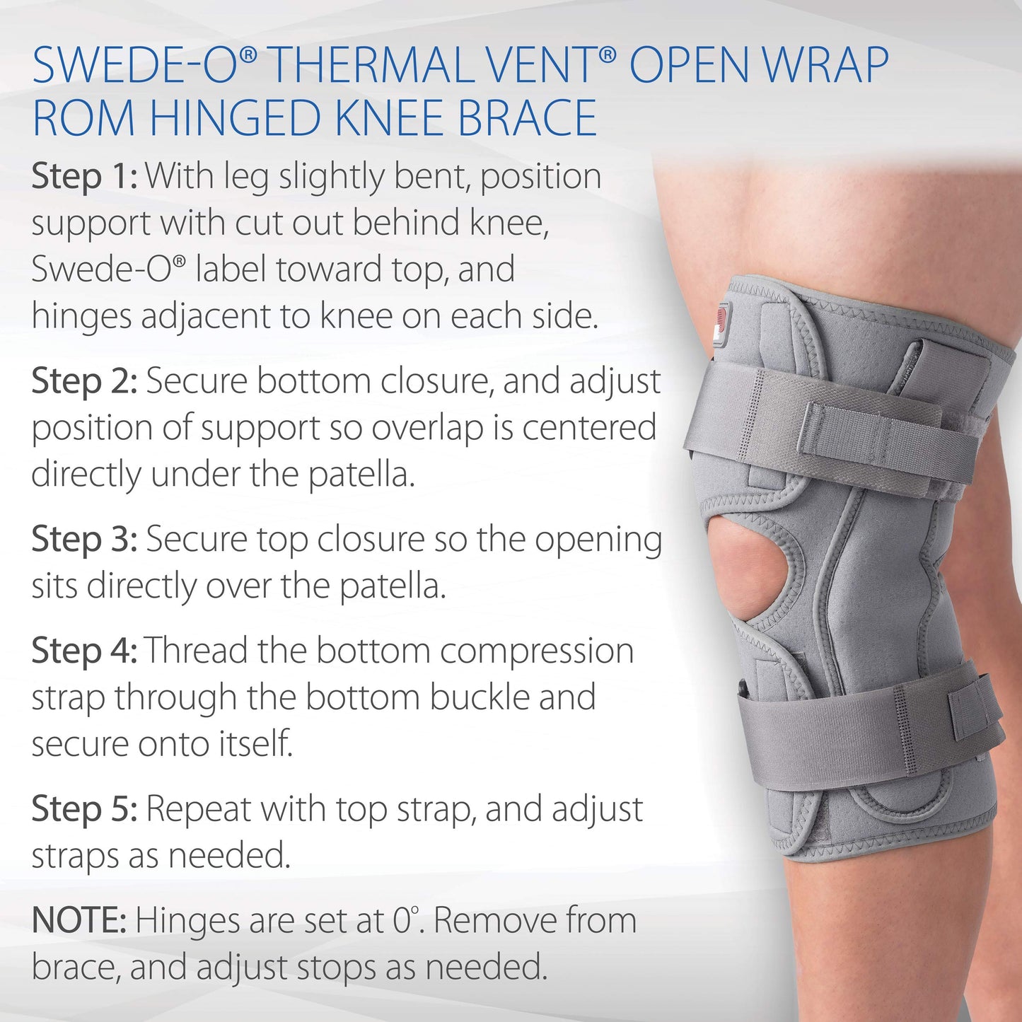 Swede-O Thermal Vent Open Wrap ROM Hinged Knee Brace - Medium