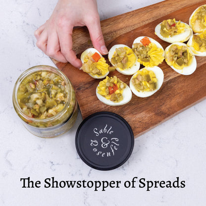 Sable & Rosenfeld Mediterranean Olive Bruschetta in a Jar 16 oz (Pack of 1), Classic Olive Spread with Sweet Peppers and Capers, Non-GMO, Gluten-Free