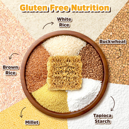 Gluten Free Ramen Noodles Multigrain (6 packs) Millet And Brown Rice Ramen Noodles Plain, Low Sodium, Vegan, Healthy Buckwheat Noodles No Seasoning