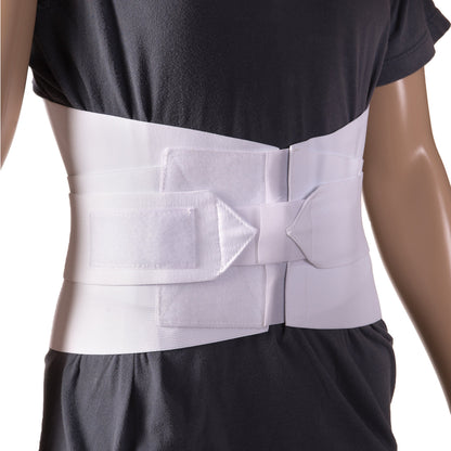 MABIS Lumbar Support Brace, Unisex Lower Back Support Brace, Adjustable Lumbar Support, White