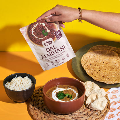 The Cumin Club Indian Meal Kit - Paneer Tikka Masala, Methi Matar Malai, Dal Makhani - Instant Meals Effortless Cooking & Wholesome Goodness - Ready to Eat Indian Food - Pack of 3