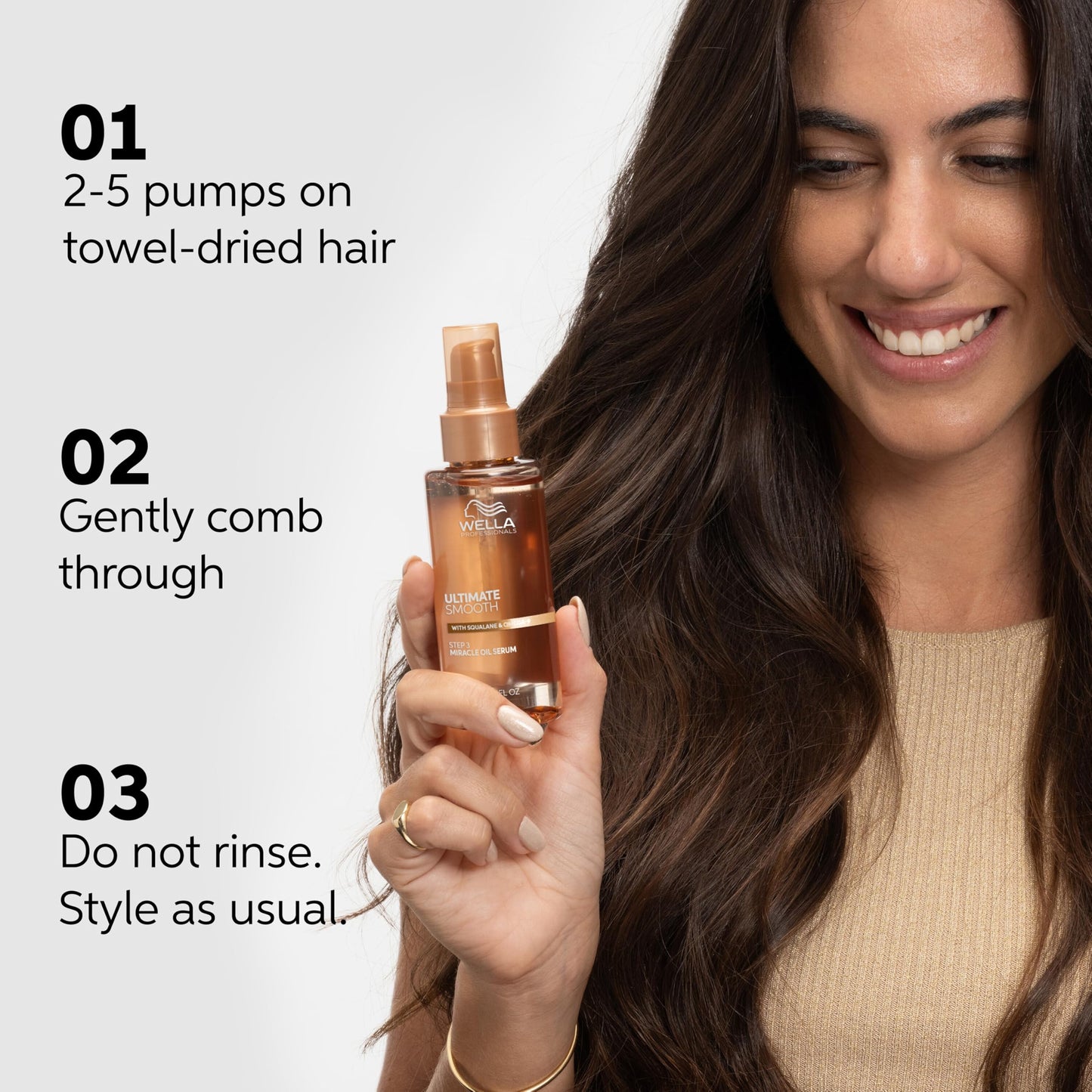 Wella Professionals ULTIMATE SMOOTH Miracle Oil Serum for Dry, Dull & Frizzy Hair | Nourishes, Smooths & Adds a Silky Shine | With Squalane & Omega 9 | Heat Protectant | Color Safe