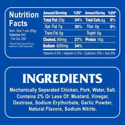 Armour Star Potted Meat, Ready to Eat Canned Meat, 10g Protein Per Serving, 3 oz. (Bulk Pack of 48)