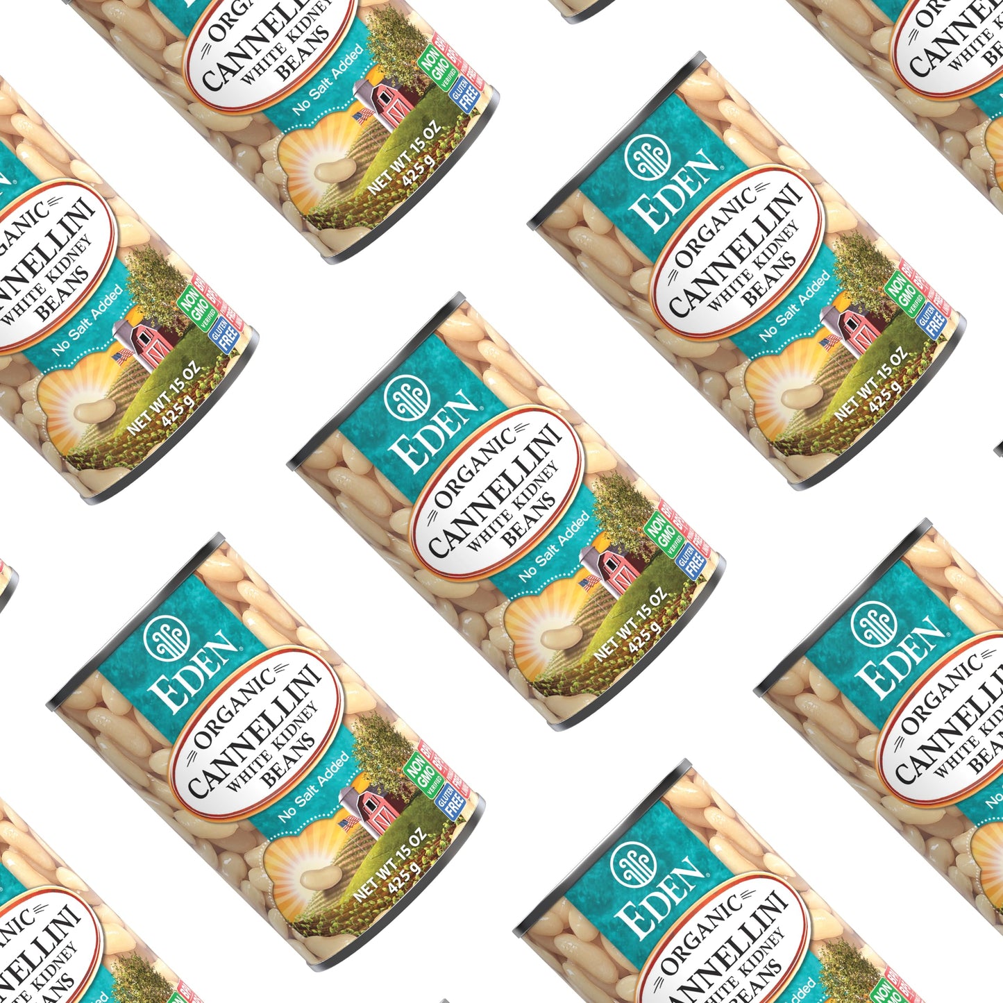 Eden Organic Cannellini White Kidney Beans, No Salt Added, 15-Ounce Cans (Pack of 12)