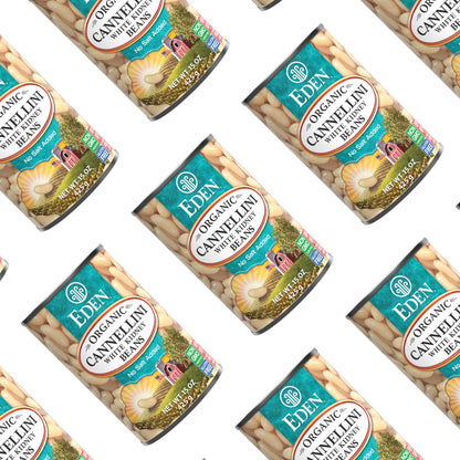 Eden Organic Cannellini White Kidney Beans, No Salt Added, 15-Ounce Cans (Pack of 12)