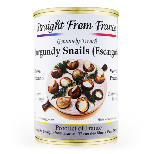 Straight from France Genuinely French, French Helix Pomatia Wild Burgundy Canned Escargots Snails, Keto & Paleo Friendly 4 Dozen