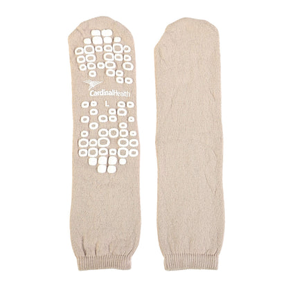 Cardinal Health 58125-TAN Terry in Single Tread Patient Safety Slippers, Tan, Large, Case of 48 Pairs