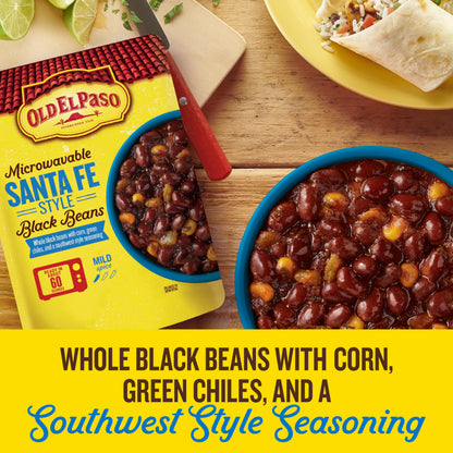 Old El Paso Black Beans, Santa Fe Style, Microwavable Pouch, 8.8 oz