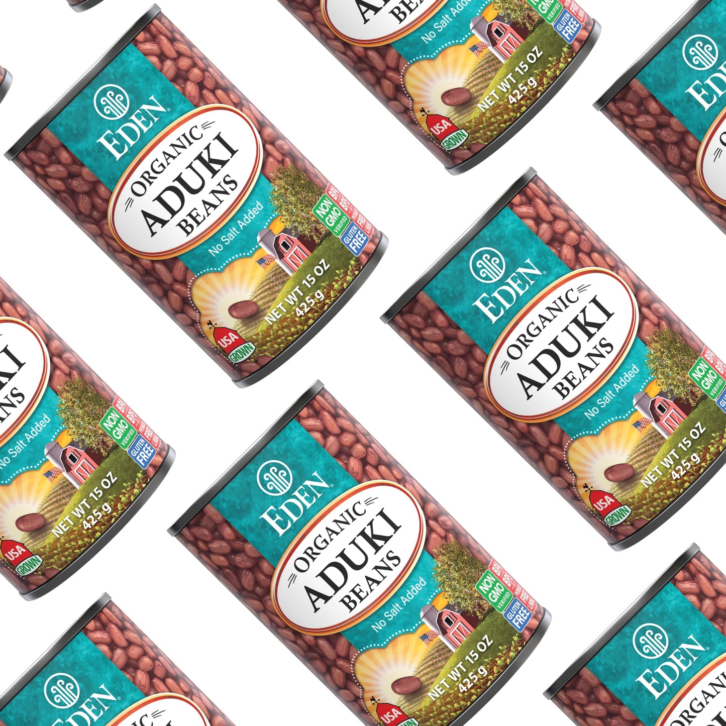 Eden Organic Aduki Beans, (Azuki, Adzuki), Non-GMO, No Salt Added, Red Beans, Macrobiotic, 15 oz. Can (12-Pack Case)