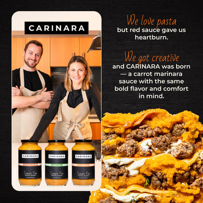 CARINARA Tomato-Free Pasta Sauce – 25oz | Carrot-Based Marinara Alternative with Garlic, Onion & Basil | Vegan, Gluten-Free, Low-Acid, No Sugar, No Tomato Sauce for Pasta, Pizza & Dips (25 Oz (Pack of 1), Sweet Basil)