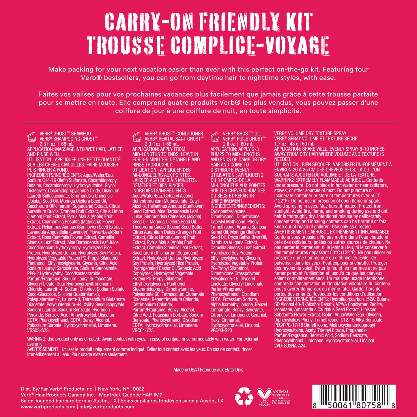 VERB Ghost Discovery Kits - Weightless Shine + Frizz Control - Travel Sized Bestsellers