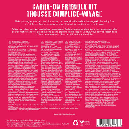 VERB Ghost Discovery Kits - Weightless Shine + Frizz Control - Travel Sized Bestsellers