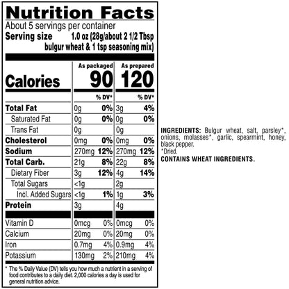 Quaker Near East Tabouleh Whole Grain Salad Mix, 5.25 Ounce, Pack of 12 Boxes (Packaging May Vary)
