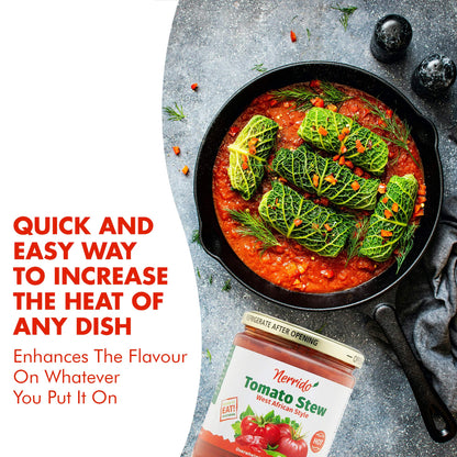 Nerrido Canned Tomato Stew & Jollof Rice Red Sauce, African Style Hot Pasta Sauce with Vegetables and Spices 16oz (454g) (Hot, 1 Pack)