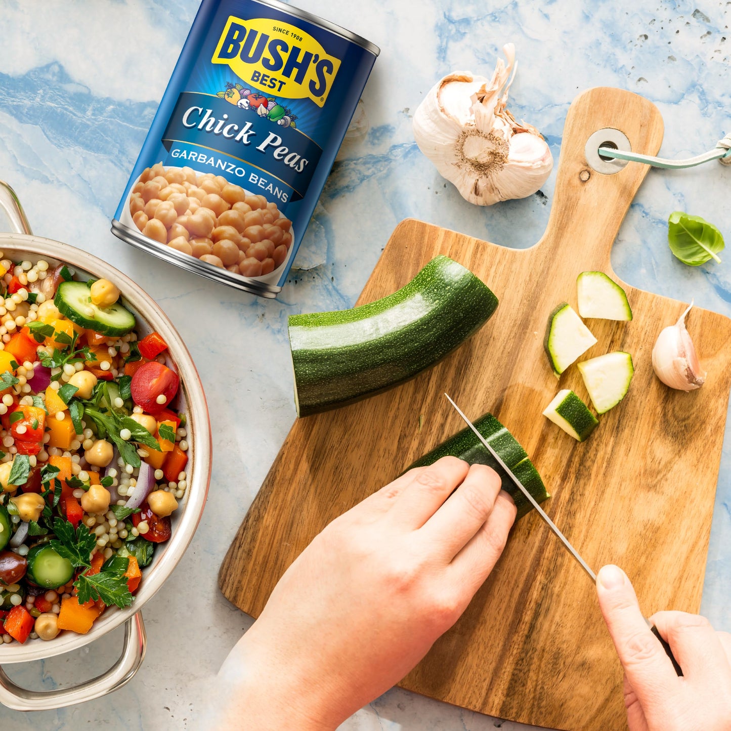 BUSH'S BEST 16 oz Canned Garbanzo Beans (Chickpeas), Source of Plant Based Protein and Fiber, Vegetarian, Low Fat, Gluten Free, (Pack of 12)