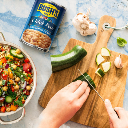 BUSH'S BEST 16 oz Canned Garbanzo Beans (Chickpeas), Source of Plant Based Protein and Fiber, Vegetarian, Low Fat, Gluten Free, (Pack of 12)