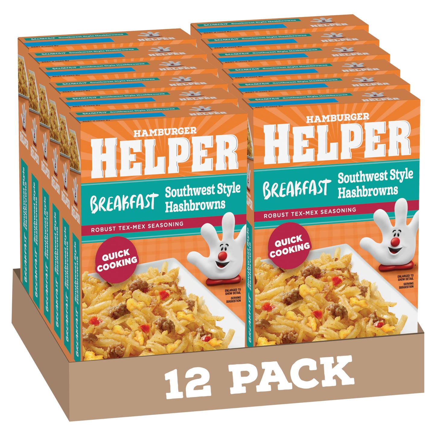 Hamburger Helper BREAKFAST Southwest Style Hashbrowns, 4 oz, 12 per case
