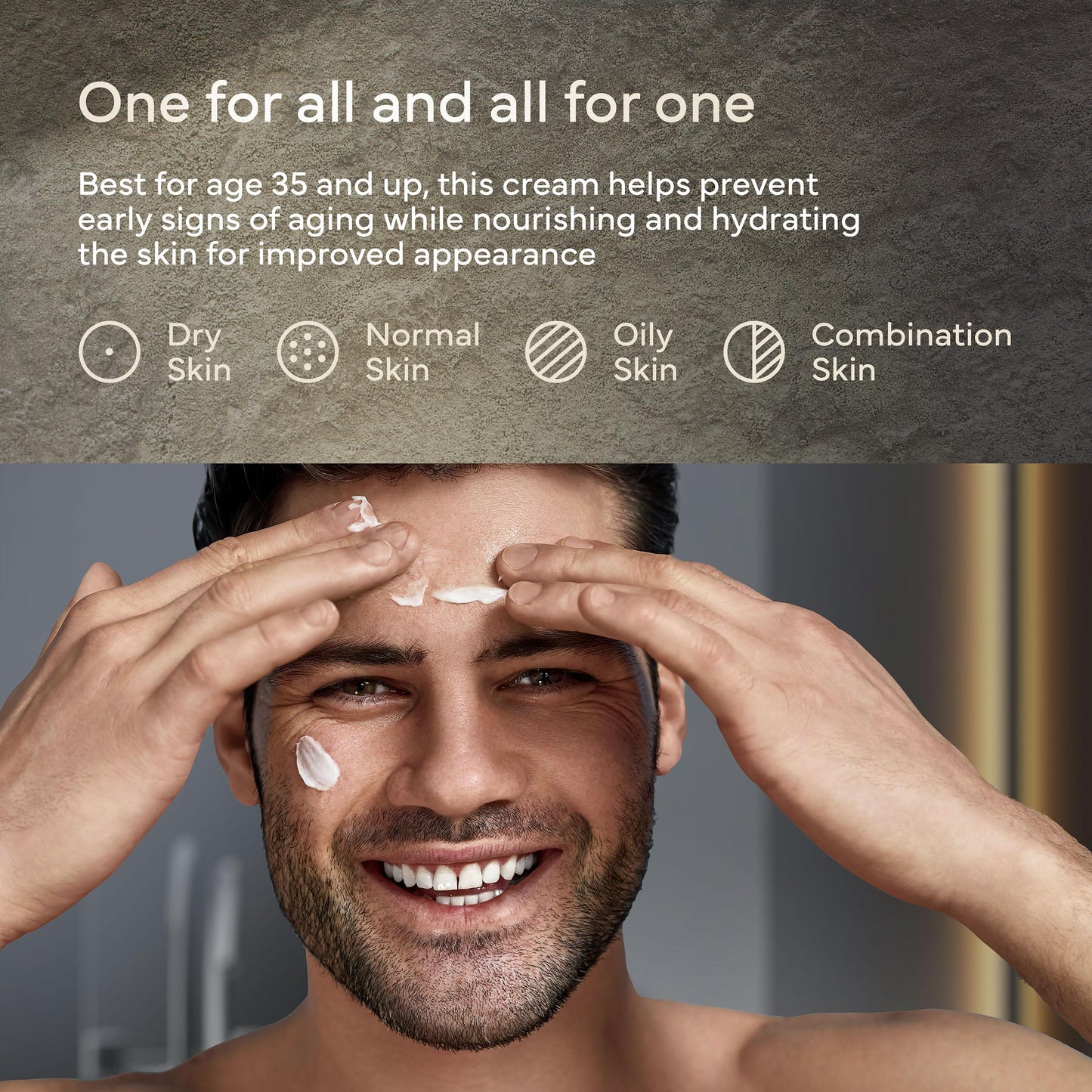 SEACRET Men’s All-in-One Face Moisturizer & Aftershave - 4-Month Supply, Anti-Aging Cream with Niacinamide & Adenosine, Non-Greasy Daily Hydration for Sensitive Skin, 4.4 fl oz