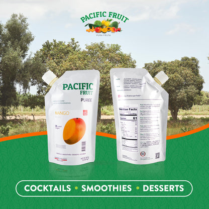 PACIFIC FRUIT - Real Mango puree for cocktails - Mango juice no sugar added – Pure mango – 100% REAL FRUIT!