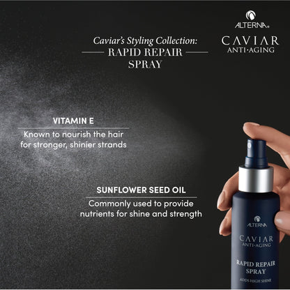 Alterna Haircare CAVIAR Anti-Aging Rapid Repair Spray 4.2 Fl Oz | Instant Shine and Humidity Protection Spray for Hair | Sulfate Free