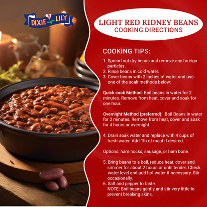 Dixie Lily Light Red Kidney Beans - Dried Beans for Soups, Stews, & Chili, Quick Soak or Slow Cooker, High in Fiber and Non-GMO - 12oz, 3 Pack