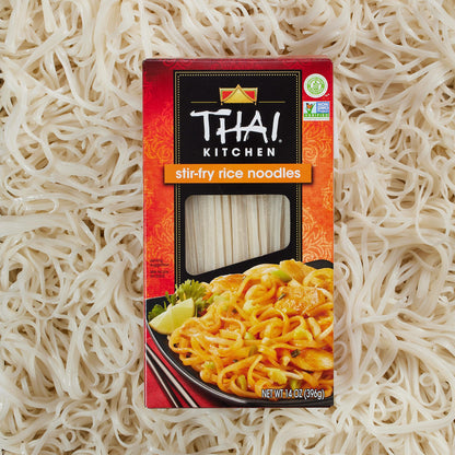 Thai Kitchen Stir Fry Rice Noodles, Gluten Free, Non GMO, Two Ingredients, Quick Cook, For Pad Thai and Other Stir-Fry Dishes, 14 oz