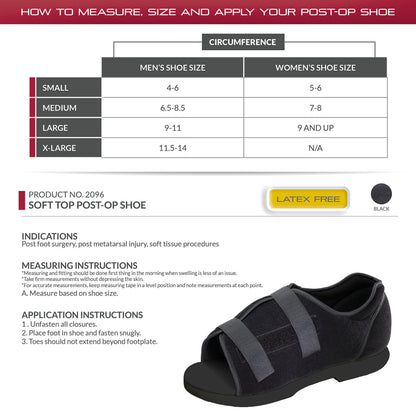OTC Post-Op Shoe, Soft Top, for Men & Women, Medium