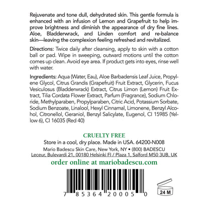Mario Badescu Alpha Grapefruit Toner for Combination, Dry & Sensitive Skin, Alcohol-Free Face Toner with Grapefruit Extract & Aloe Vera, Gently Exfoliates & Visibly Brightens