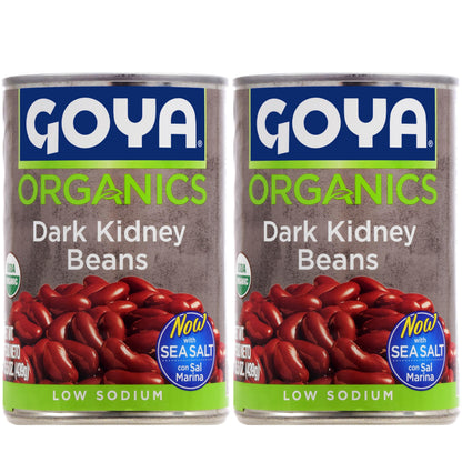 Goya Foods Organic Dark Red Kidney Beans, 15.5 Ounce (Pack of 2)