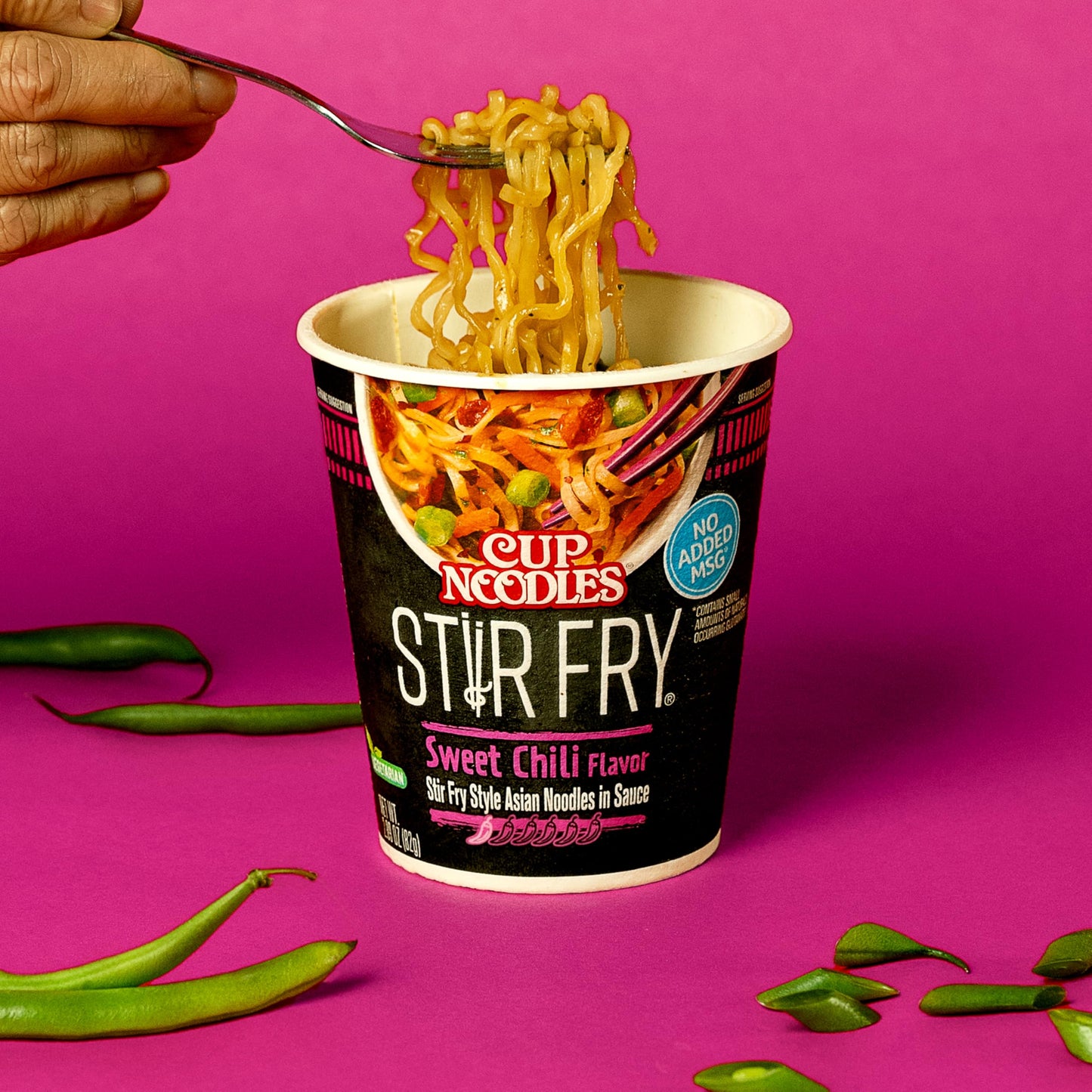 Nissin Cup Noodles Stir Fry Noodles in Sauce, Sweet Chili, 2.89 Ounce (Pack of 6)