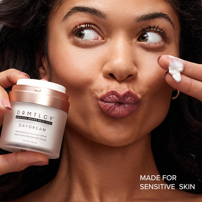 DRMTLGY Day Dream Sunscreen & Face Moisturizer SPF 40 – Water & Sweat-Resistant Sunscreen for Sensitive Skin – UVA/UVB Protection, Skin Care & Makeup Friendly | UVA/UVB Protection, FSA HSA Eligible